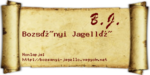 Bozsányi Jagelló névjegykártya